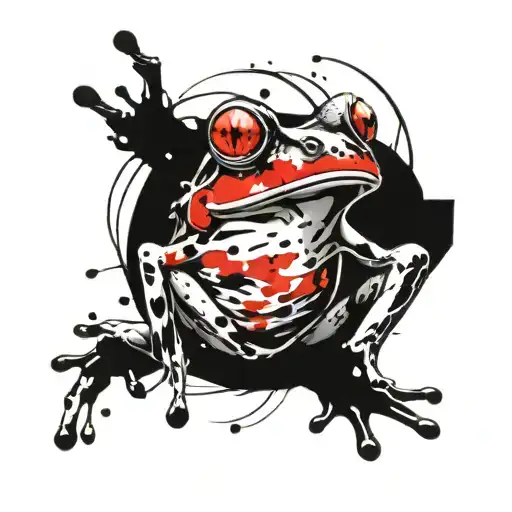 Frog smoking tattoo design idea