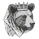 bear, crown, sun tattoo tattoo design idea