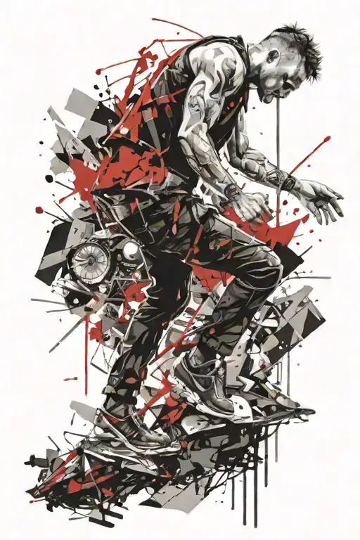 man falling from the sky tattoo design idea