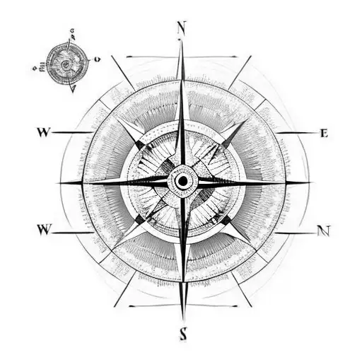Compass but instead of polars, its's signes will be about human evolution tattoo design idea