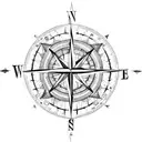 Compass but instead of polars, its's signes will be about human evolution tattoo design idea
