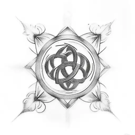 Erstelle mir ein Tattoo mit dem Sempiternal Logo von Bring me the Horizon und einer Magnolie tattoo design idea