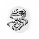 snake skeleton with knife tattoo design idea