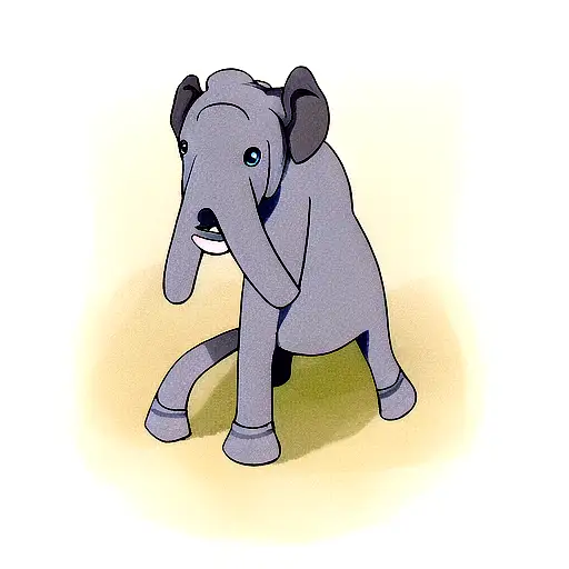 a elephant head with blue eyes tattoo design idea