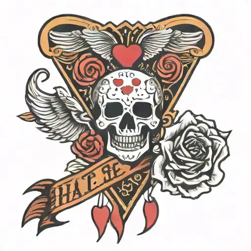 hate and love tattoo design idea