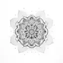 mandala with zinnia bloom tattoo design idea