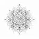 mandala with zinnia bloom tattoo design idea
