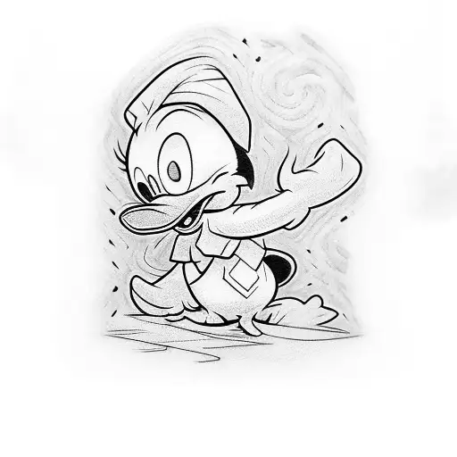 Donald duck with m4 tattoo design idea