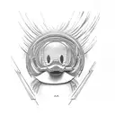 Donald duck with m4 tattoo design idea