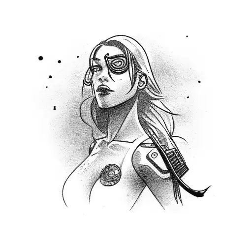 original Lara Croft from video game tattoo design idea