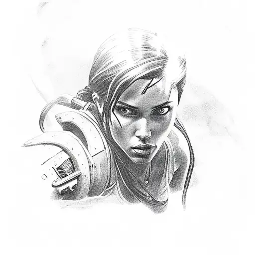 Lara Croft tattoo design idea