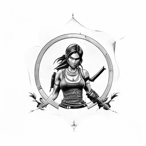 Lara Croft tattoo design idea