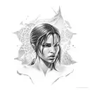 original Lara Croft from video game tattoo design idea