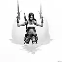 original Lara Croft from video game tattoo design idea