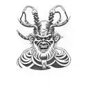 krampus on the bank of the lake  tattoo design idea