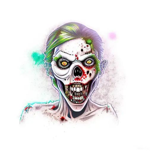 zombie mujer tattoo design idea
