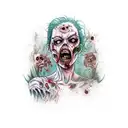 zombie mujer tattoo design idea
