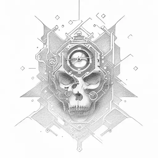  cogs with text "03DS05" tattoo design idea