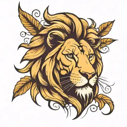 lion head tattoo design idea