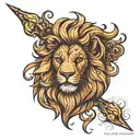 lion head tattoo design idea