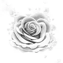 Combine a Japanese temple with rose petals tattoo design idea