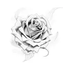 Combine a Japanese temple with rose petals tattoo design idea