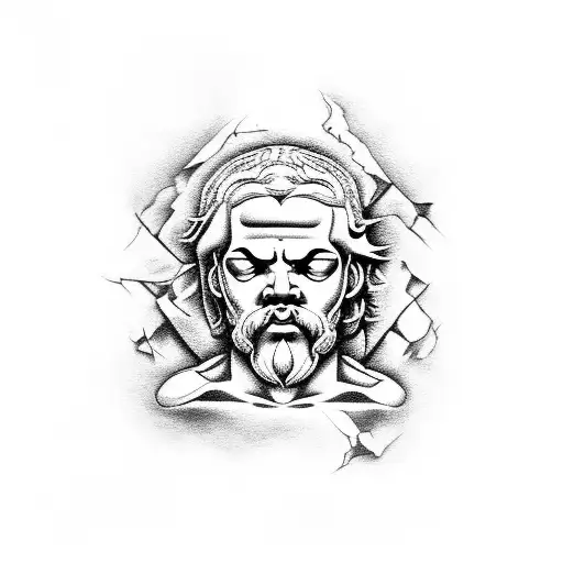 masculine depiction of the death of socrates tattoo design idea