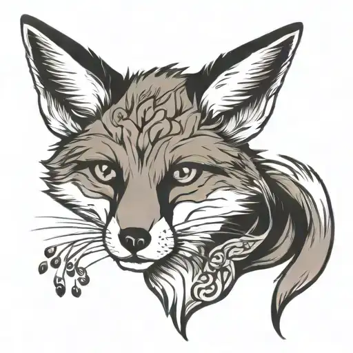 fox shake a paw tattoo design idea