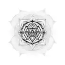 sri yantra on a 3d polygon pattern background tattoo design idea