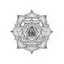 sri yantra on a 3d polygon pattern background tattoo design idea