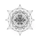 sri yantra on a 3d polygon pattern background tattoo design idea