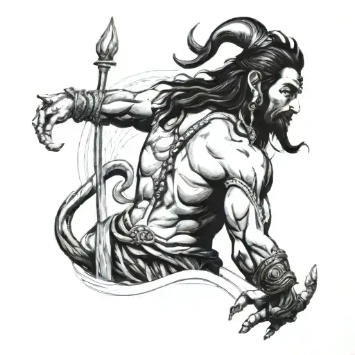 lord shiv tandav tattoo design idea