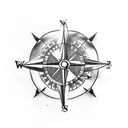 Compass, sea turtle, swallow tattoo design idea