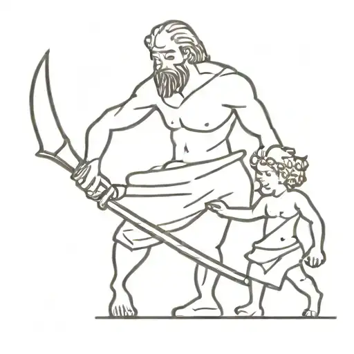David and Goliath one line tattoo tattoo design idea