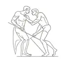 David and Goliath one line tattoo tattoo design idea