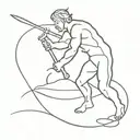 David and Goliath one line tattoo tattoo design idea