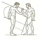 David and Goliath one line tattoo tattoo design idea