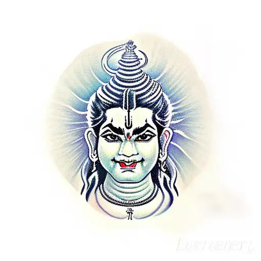 lord shiva half face with lord hanuman half face  tattoo design idea
