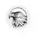 eagle head, crown, side profile tattoo design idea