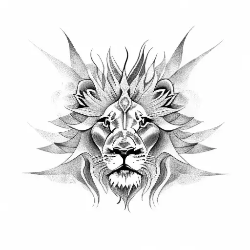 Lion Dragon Rabbit tattoo design idea