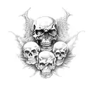 avenged sevenfold, hell, skull, arcangel, chains, falling in reverse tattoo design idea