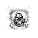 avenged sevenfold, hell, skull, arcangel, chains, falling in reverse tattoo design idea