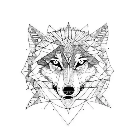 Wolf wood snow moon tattoo design idea