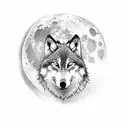 Wolf wood snow moon tattoo design idea