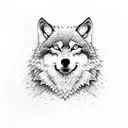 Wolf wood snow moon tattoo design idea