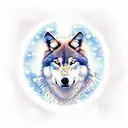 Wolf wood snow moon tattoo design idea