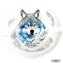 Wolf wood snow moon tattoo design idea