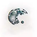 Wolf wood snow moon tattoo design idea