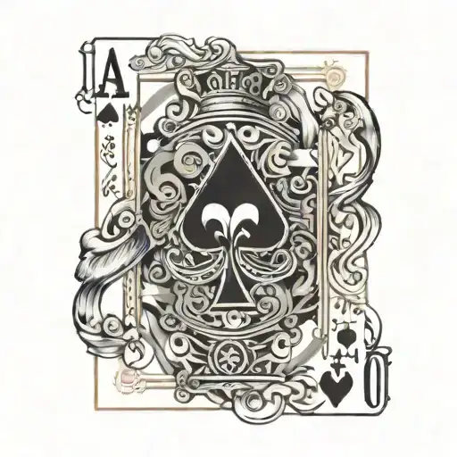 blackjack hands 20 vs. a 6 with another card face down tattoo design idea