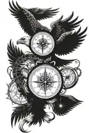 eagle zeus pegasus lion compass watch tattoo design idea